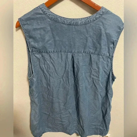 Style & Co denim short sleeved blouse size XL - Picture 3 of 5